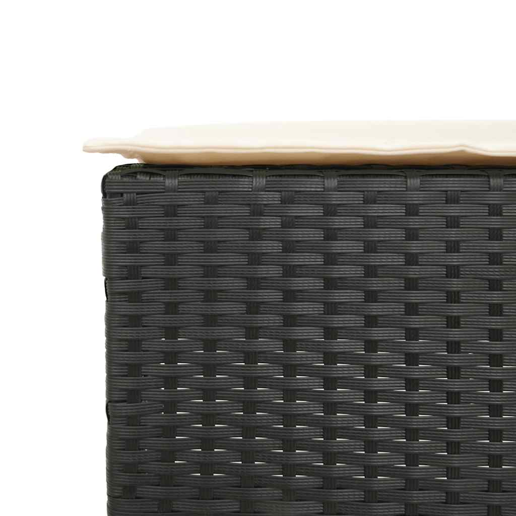7-delige Tuinbarset met kussens poly rattan zwart – afbeelding 6