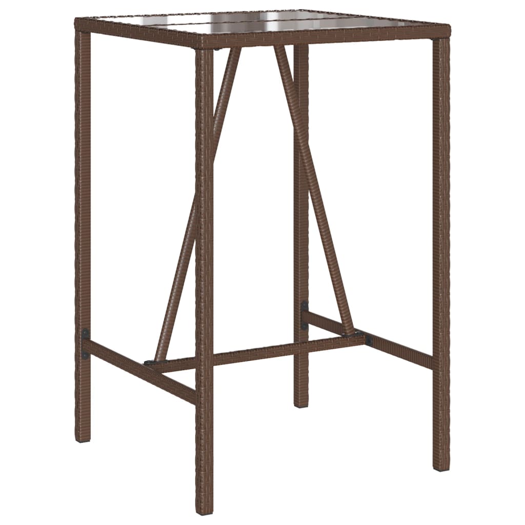 5-delige Tuinbarset met kussens poly rattan bruin – afbeelding 5