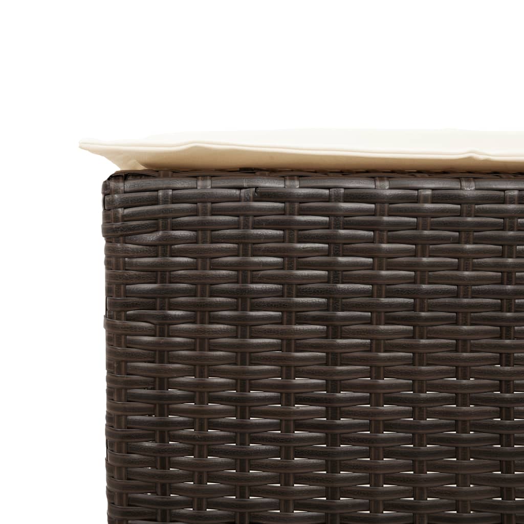 5-delige Tuinbarset met kussens poly rattan bruin – afbeelding 6