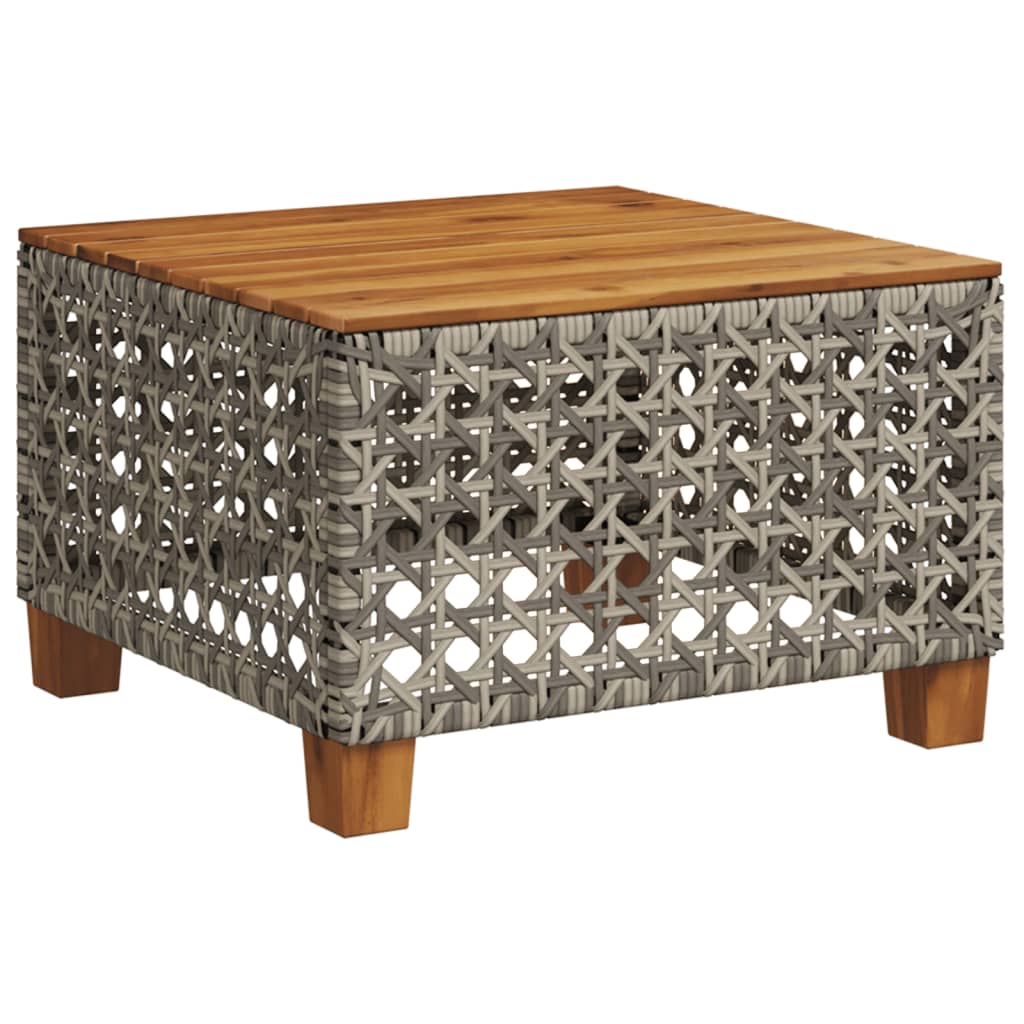 9-delige Loungeset met kussens poly rattan grijs – afbeelding 5