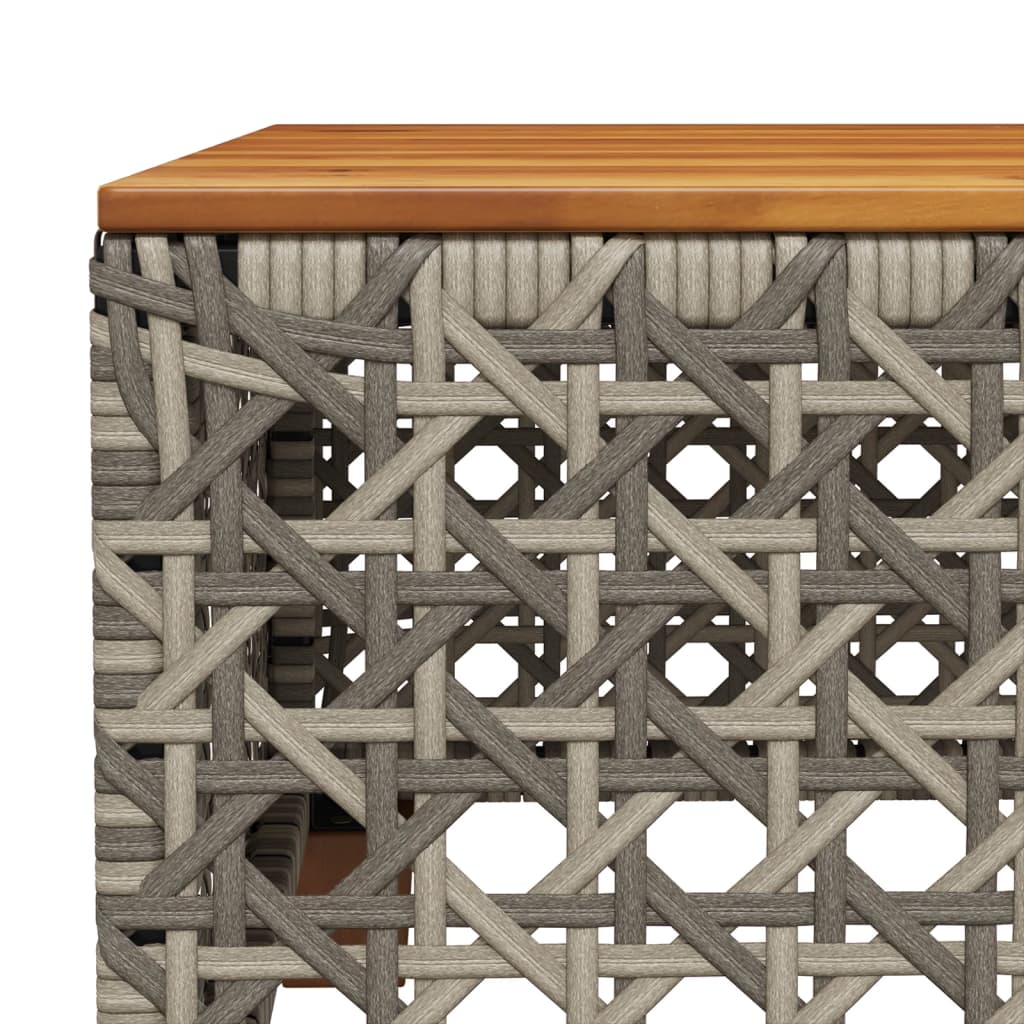 9-delige Loungeset met kussens poly rattan grijs – afbeelding 7