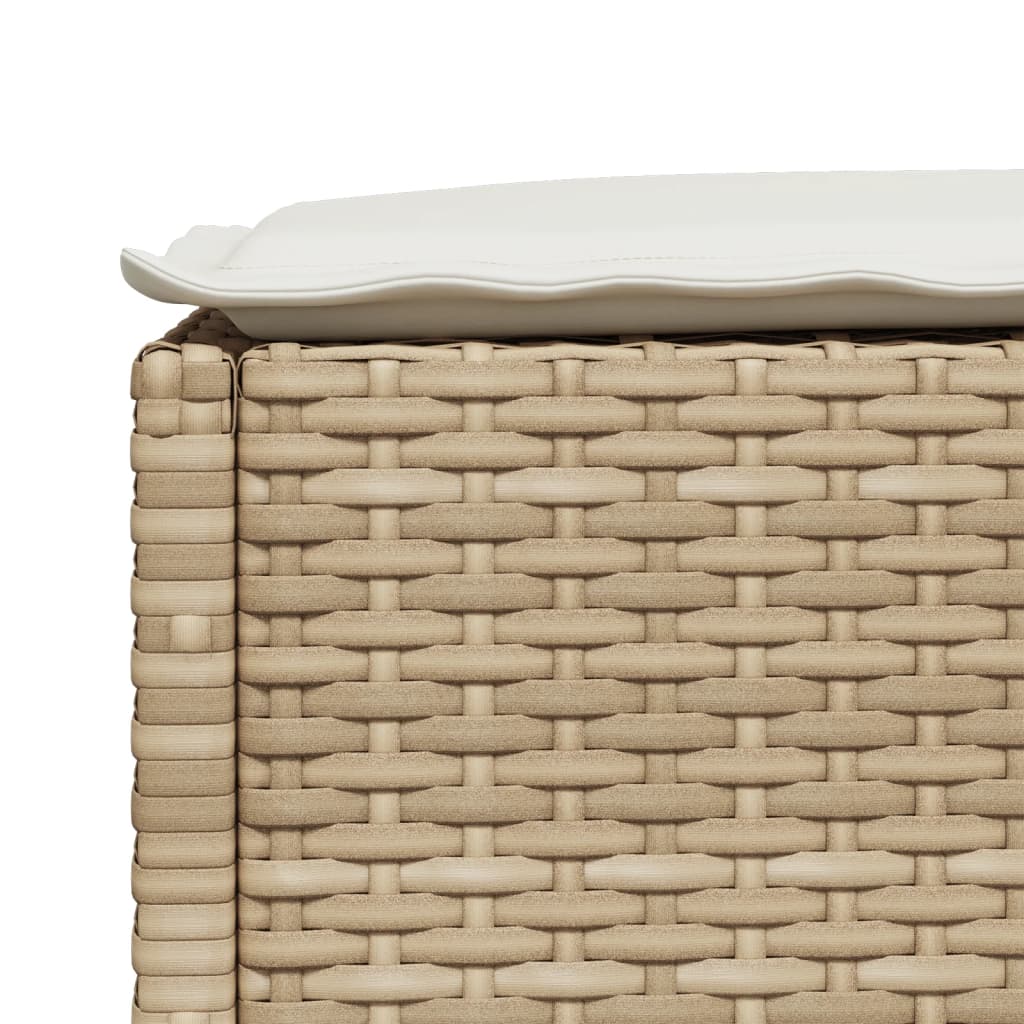5-delige Loungeset met kussens poly rattan beige – afbeelding 7