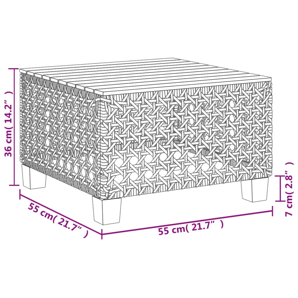 6-delige Loungeset met kussens poly rattan grijs – afbeelding 12