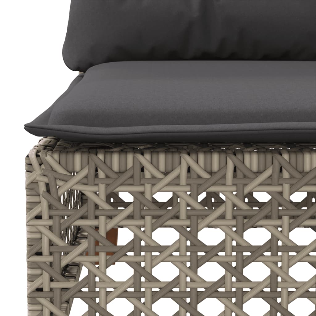 6-delige Loungeset met kussens poly rattan grijs – afbeelding 6