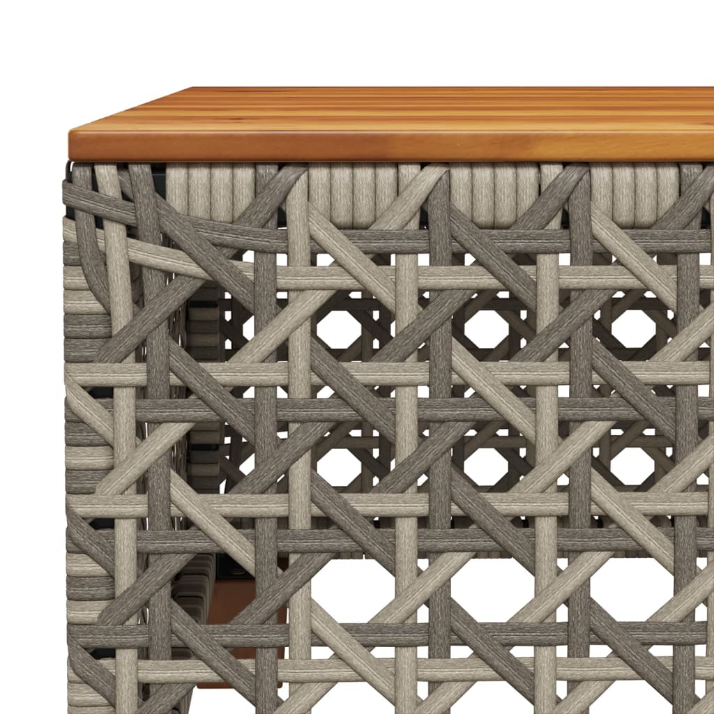 6-delige Loungeset met kussens poly rattan grijs – afbeelding 7