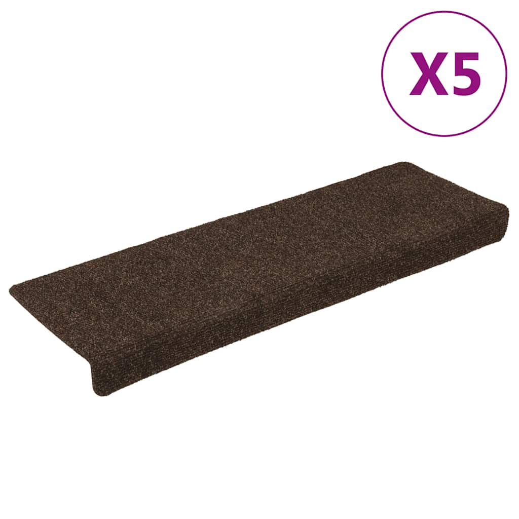 Trapmatten zelfklevend 15 stuks 65x21x4 cm bruin rechthoekige rand