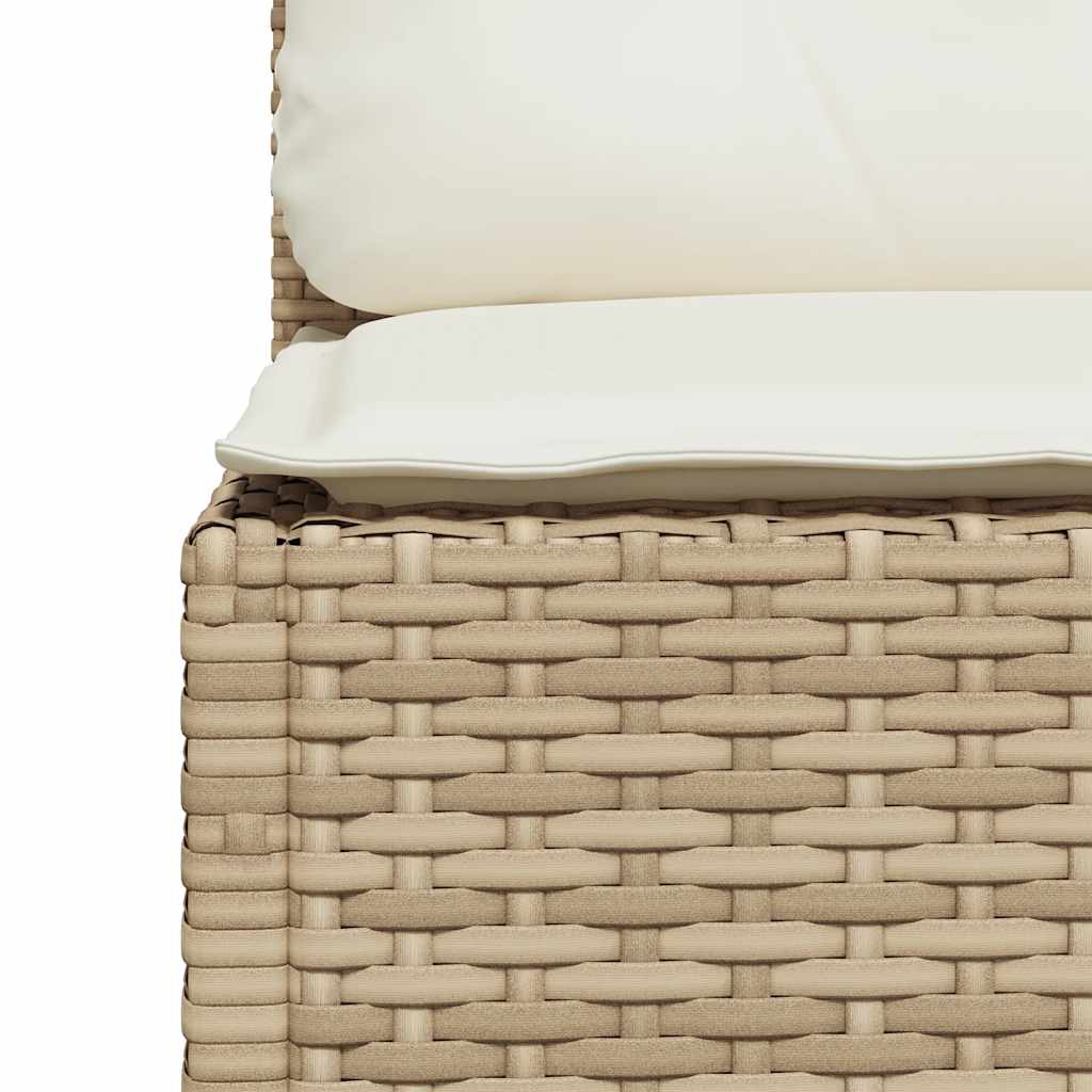 10-delige Loungeset met kussens poly rattan beige – afbeelding 6