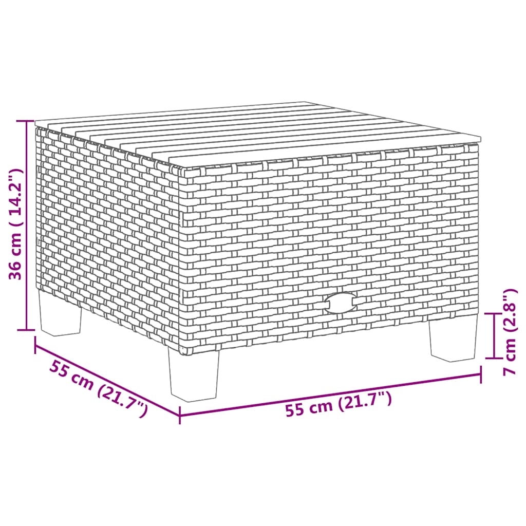 10-delige Loungeset met kussens poly rattan beige – afbeelding 12