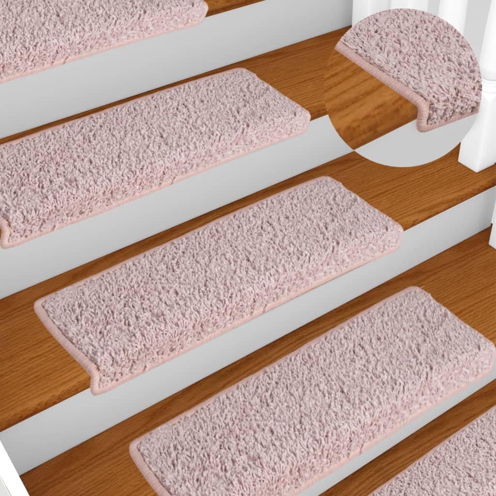 Trapmatten 15 st 65x21x4 cm lichtroze met rechthoekige rand – afbeelding 1