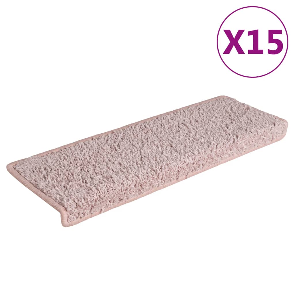 Trapmatten 15 st 65x21x4 cm lichtroze met rechthoekige rand – afbeelding 2
