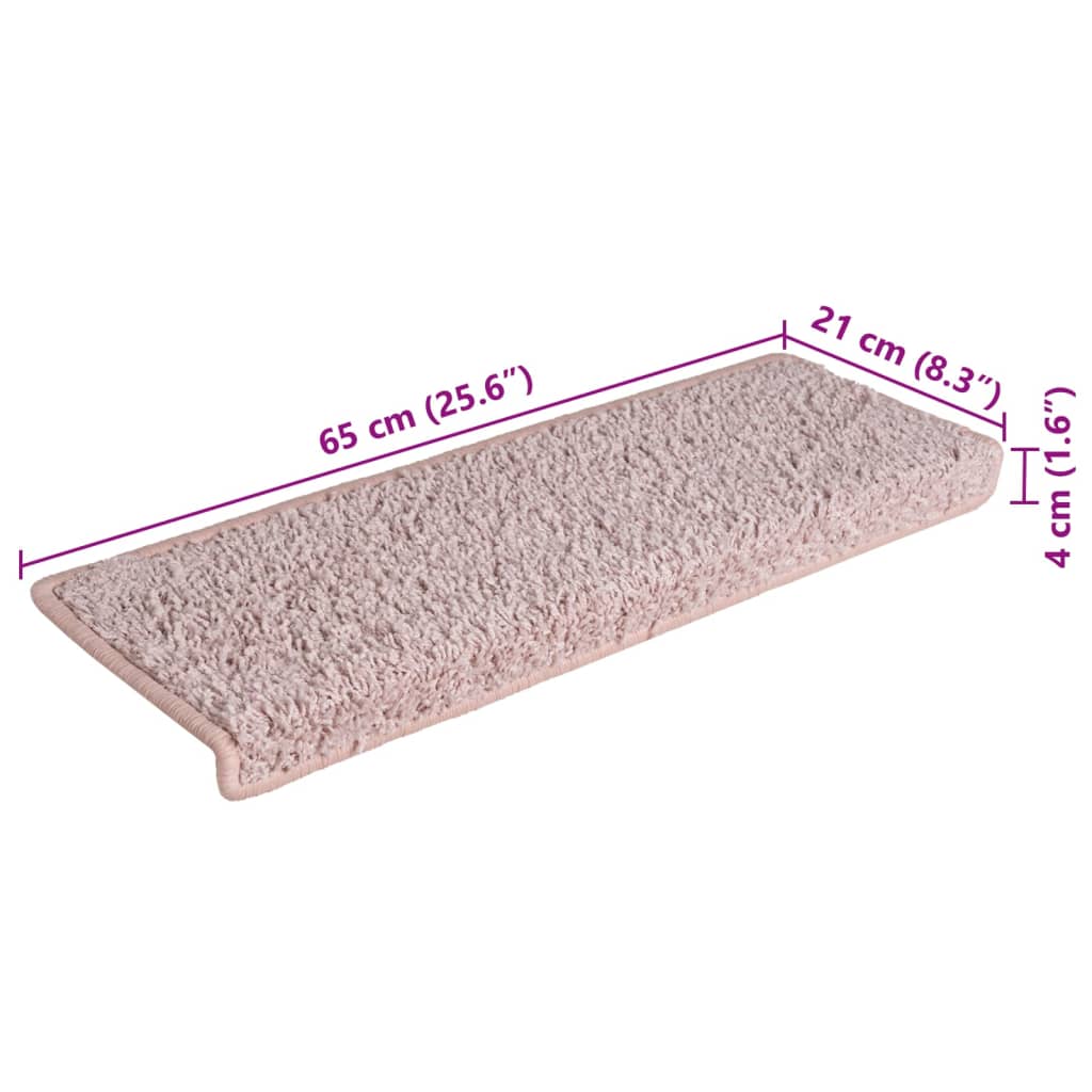 Trapmatten 15 st 65x21x4 cm lichtroze met rechthoekige rand – afbeelding 9