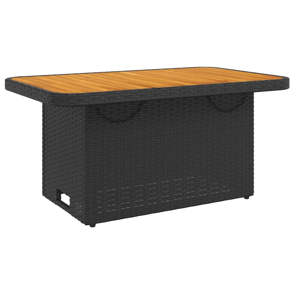 2-delige Loungeset met kussens poly rattan zwart – afbeelding 4