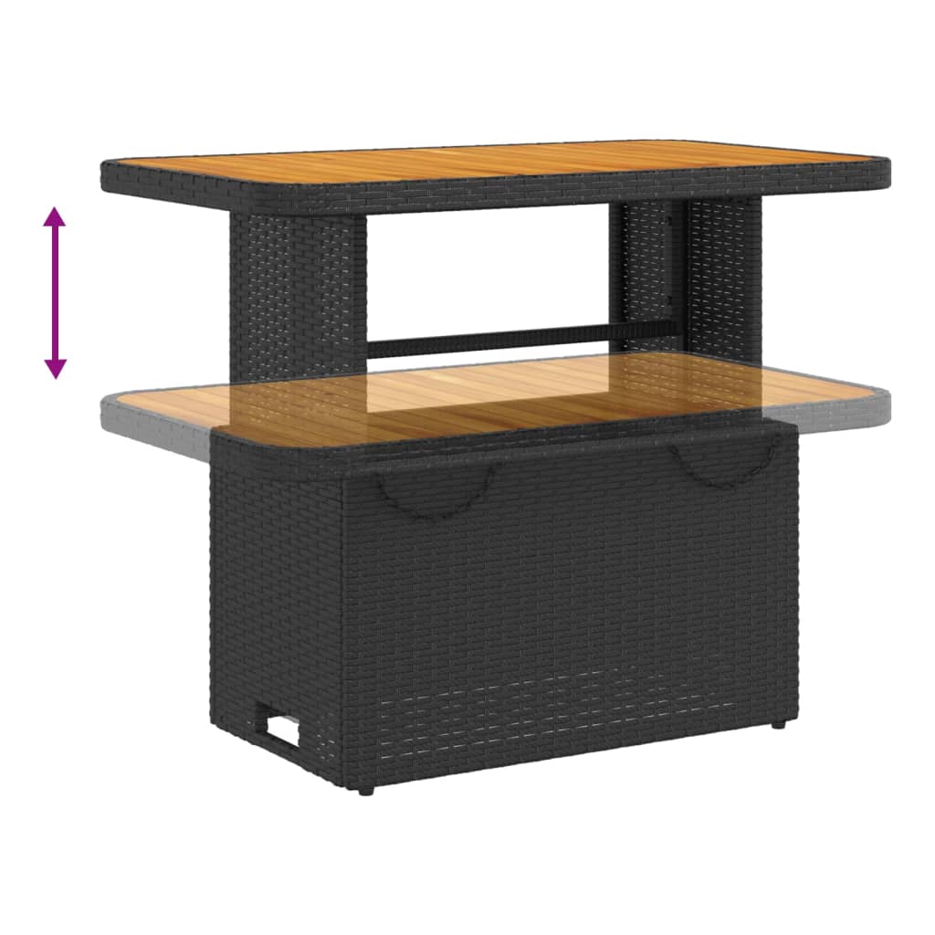 2-delige Loungeset met kussens poly rattan zwart – afbeelding 5