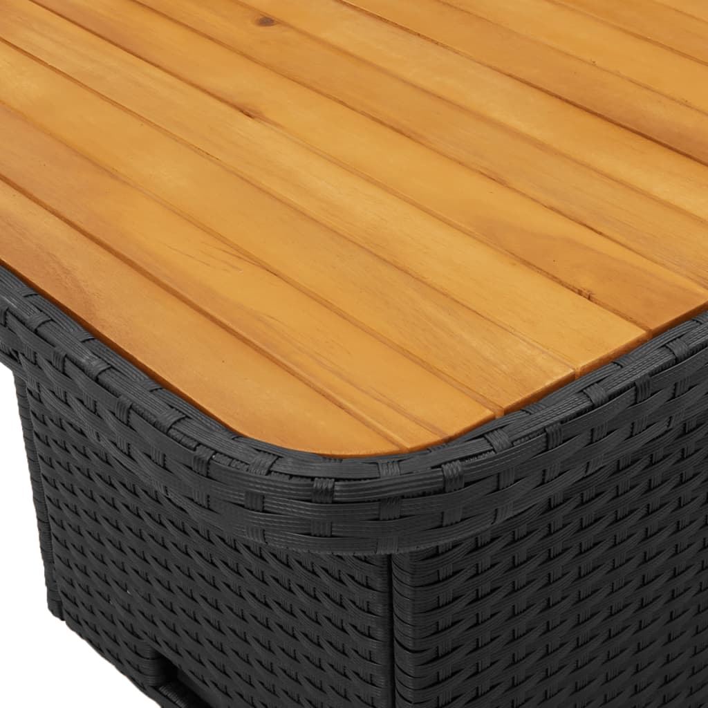 2-delige Loungeset met kussens poly rattan zwart – afbeelding 6