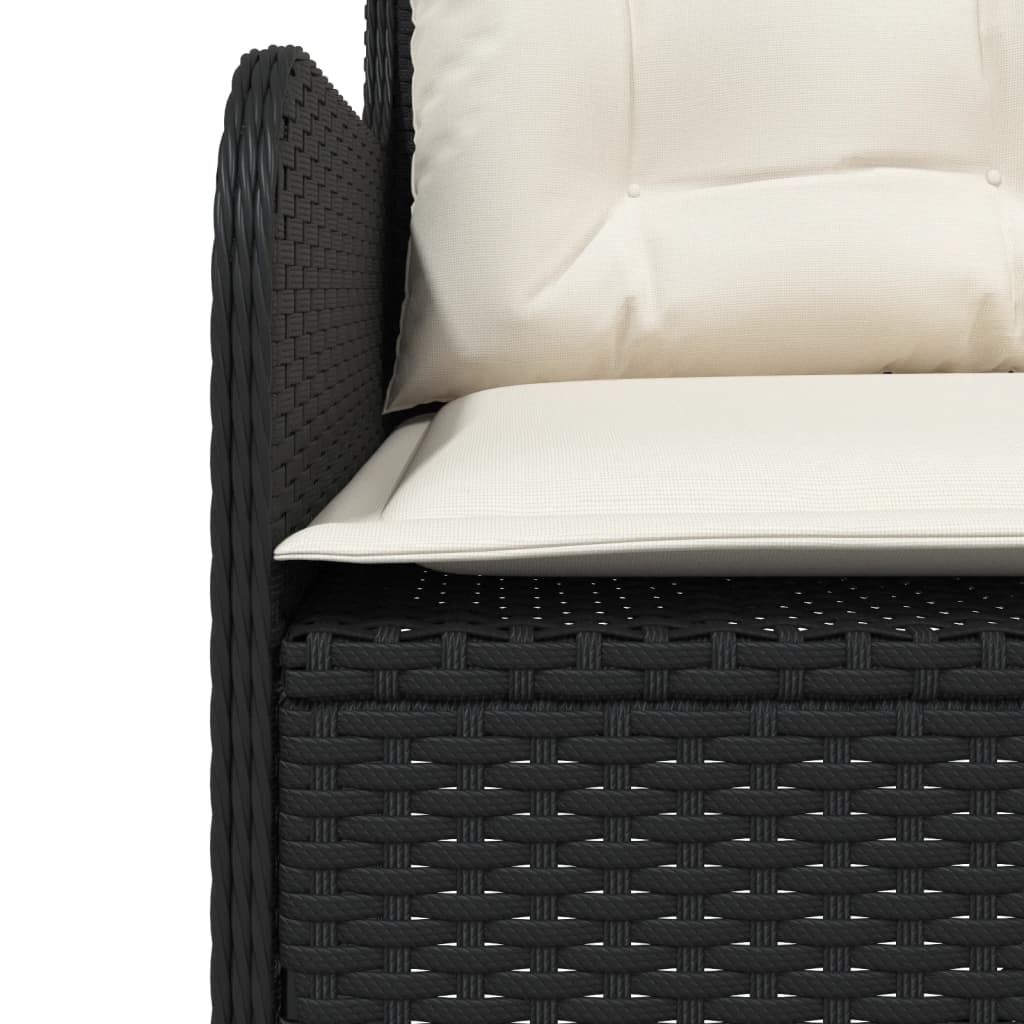 2-delige Loungeset met kussens poly rattan zwart – afbeelding 7
