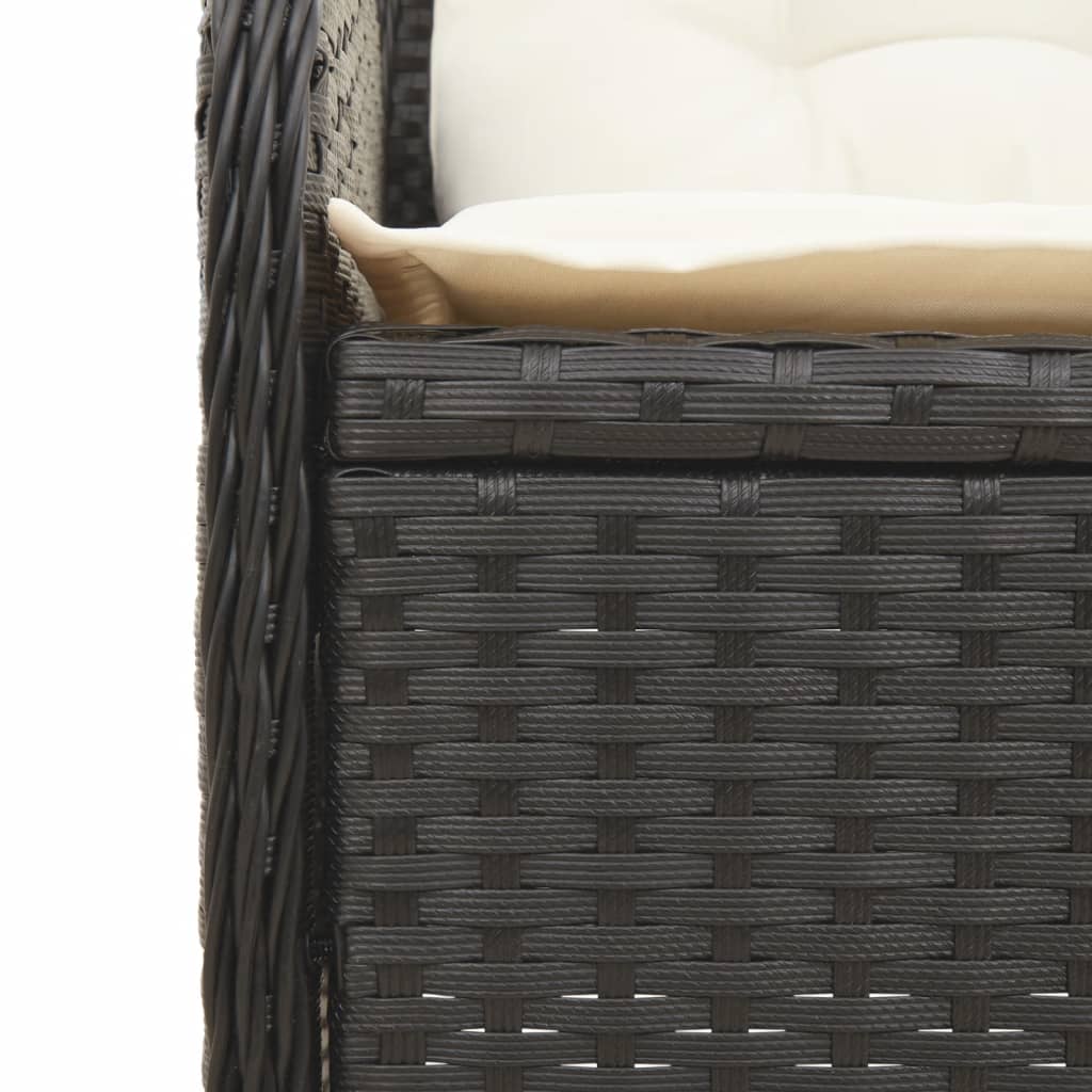 6-delige Loungeset met kussens poly rattan zwart – afbeelding 10