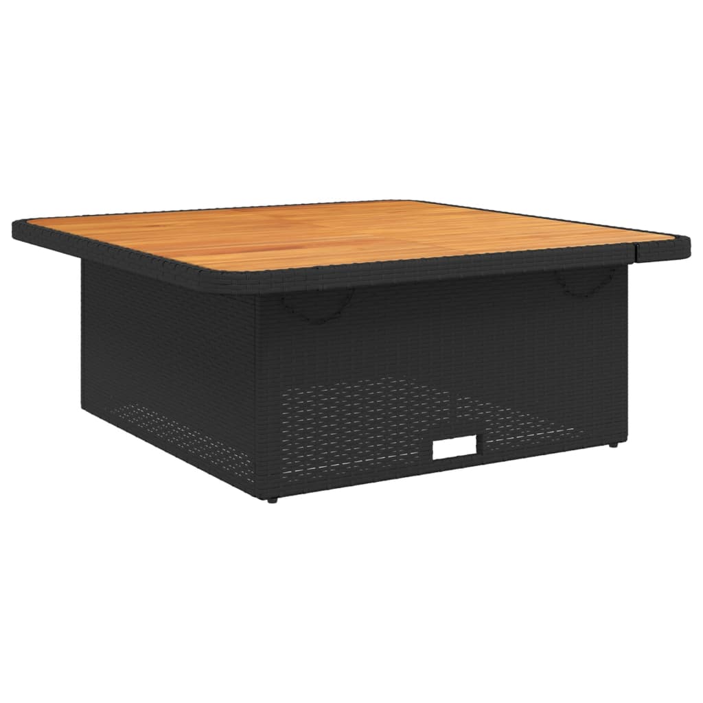 6-delige Loungeset met kussens poly rattan zwart – afbeelding 5