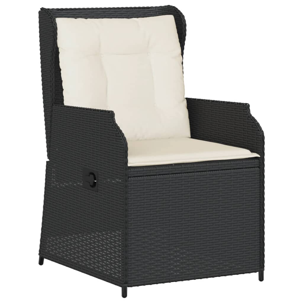 6-delige Loungeset met kussens poly rattan zwart – afbeelding 7