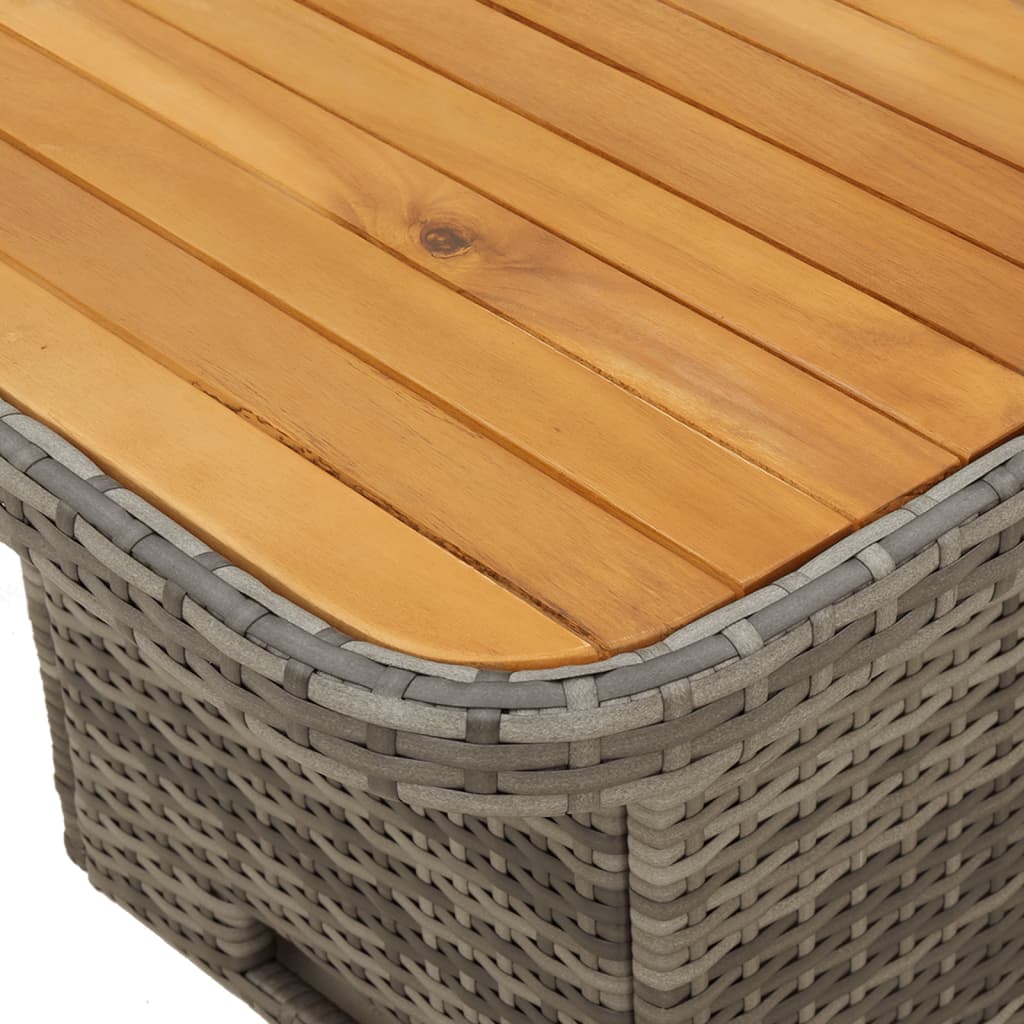 5-delige Loungeset met kussens poly rattan grijs – afbeelding 11