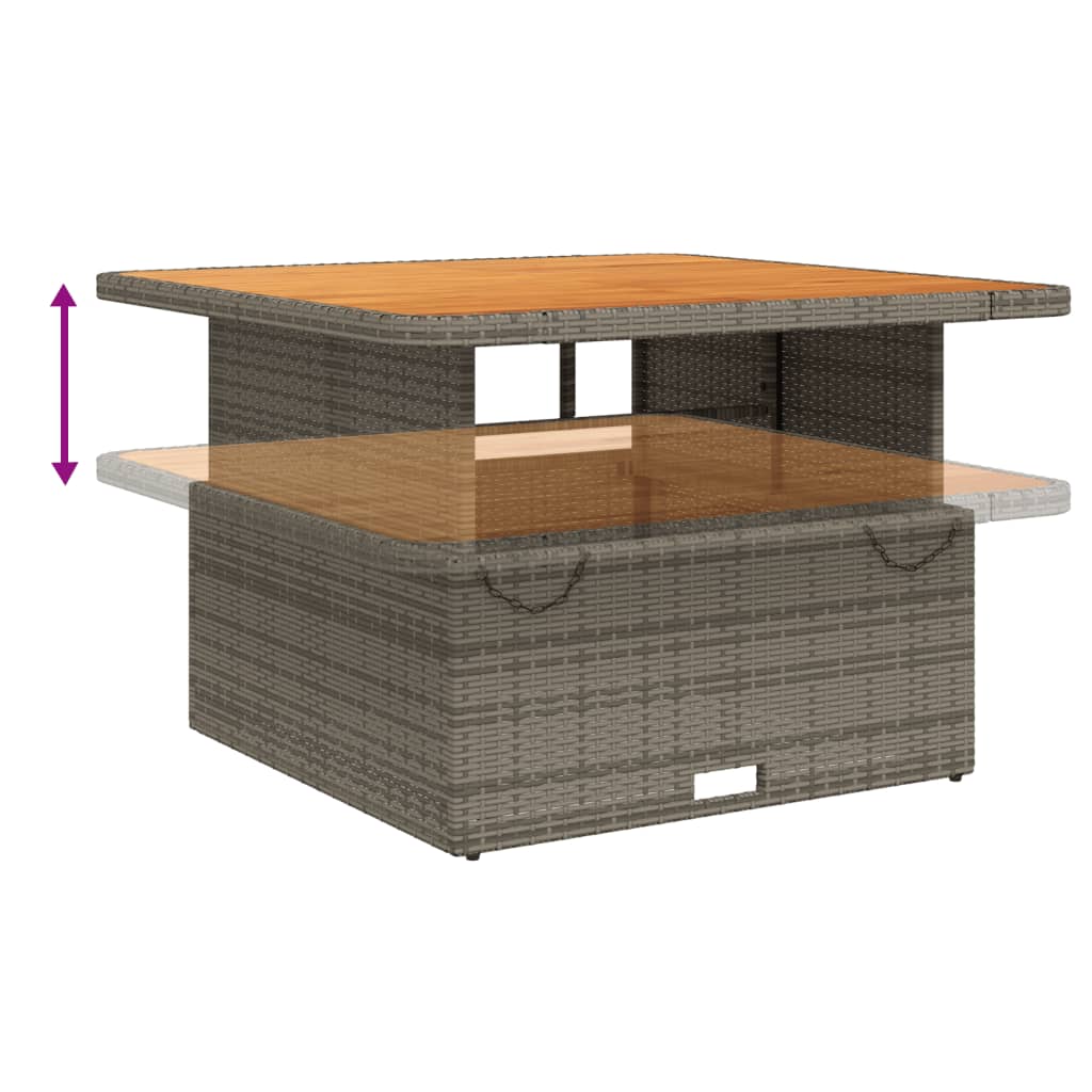 5-delige Loungeset met kussens poly rattan grijs – afbeelding 9