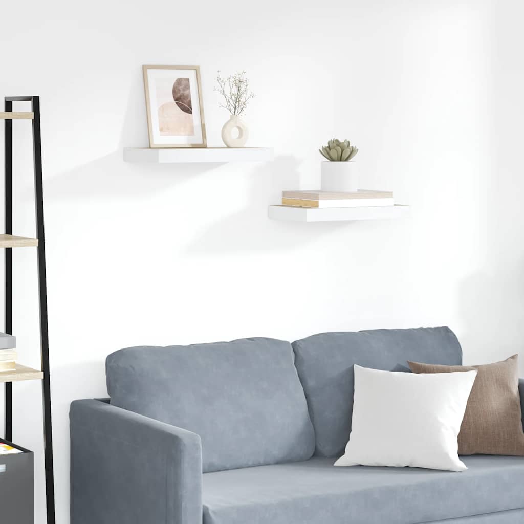 Wandschappen zwevend 2 st 50x23,5x3,8 cm MDF eikenkleurig en wit