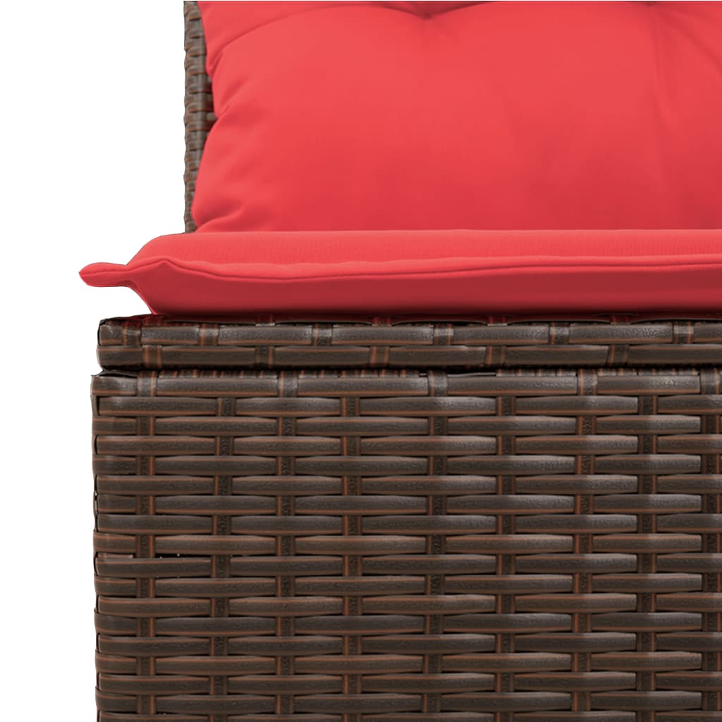 10-delige tuinbankset met kussens, bruin polyrotan – afbeelding 7