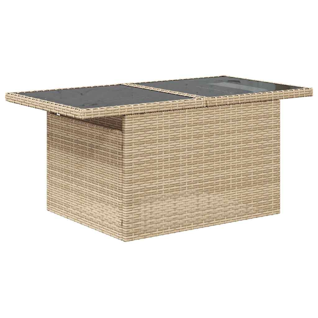 10-delige Loungeset met kussens poly rattan beige – afbeelding 5