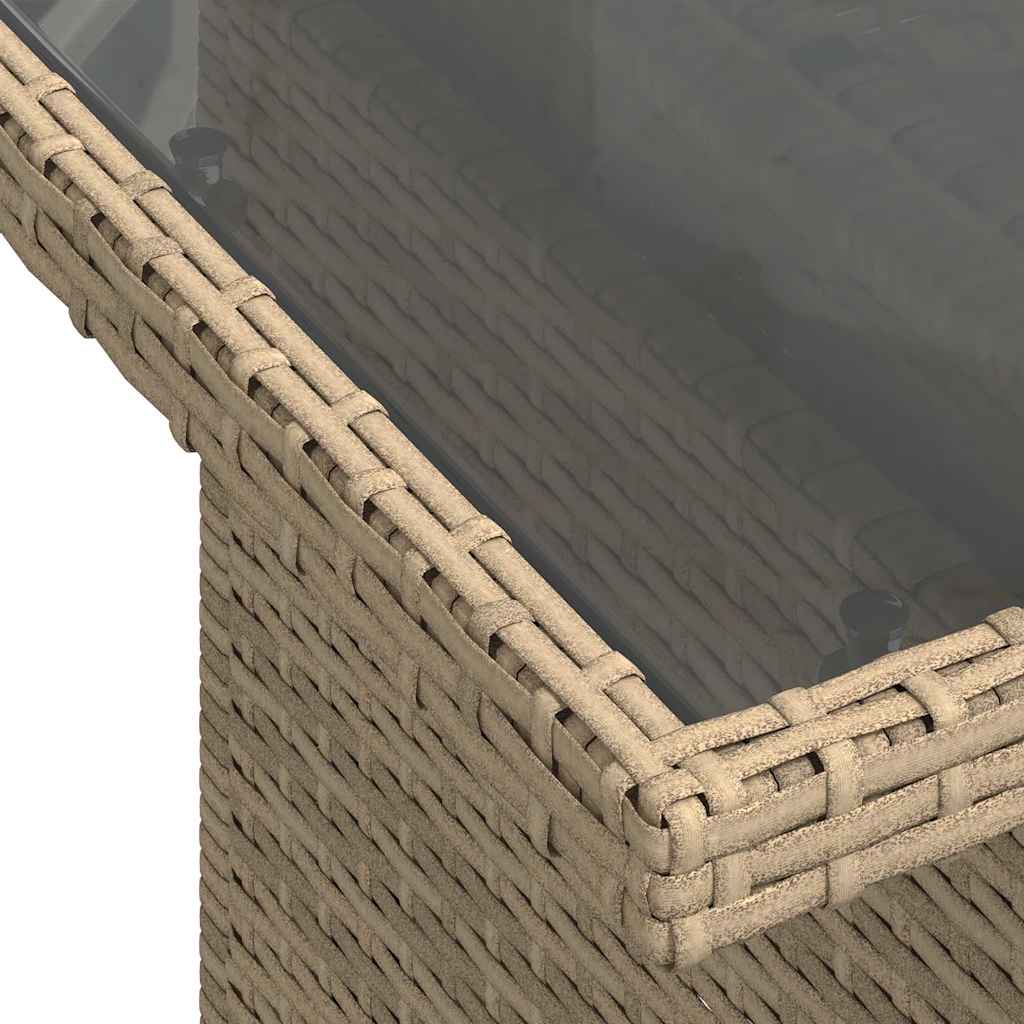 10-delige Loungeset met kussens poly rattan beige – afbeelding 9