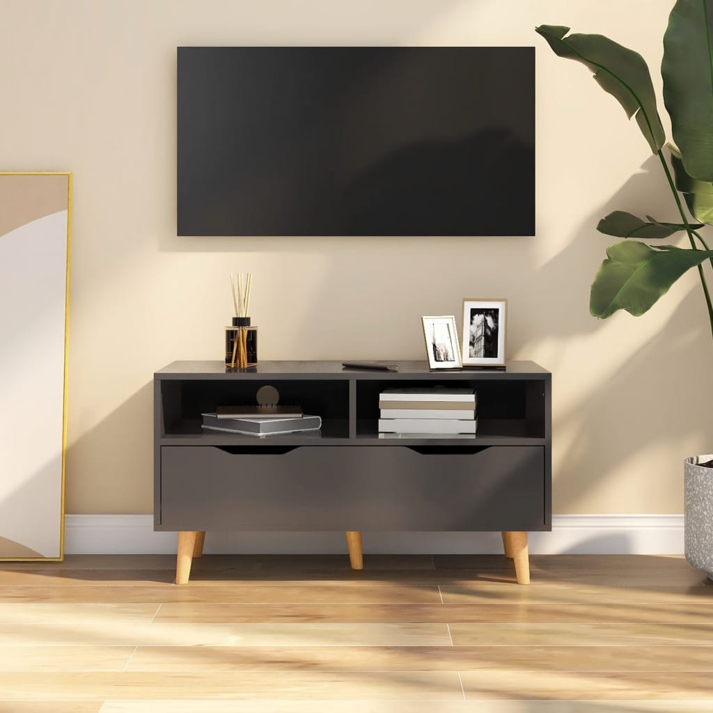 Tv-meubel 90x40x48,5 cm bewerkt hout grijs