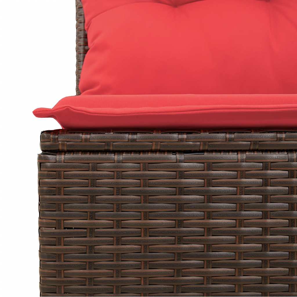 10-delige tuinbankset met kussens, bruin polyrotan – afbeelding 9