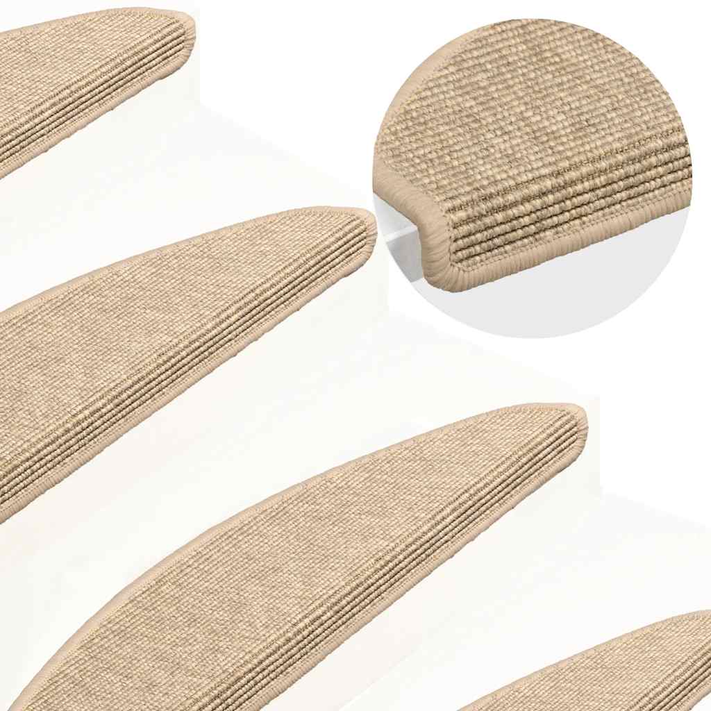 Trapmatten 15 st 65x21x4 cm Lichtbeige Halfrond Groot