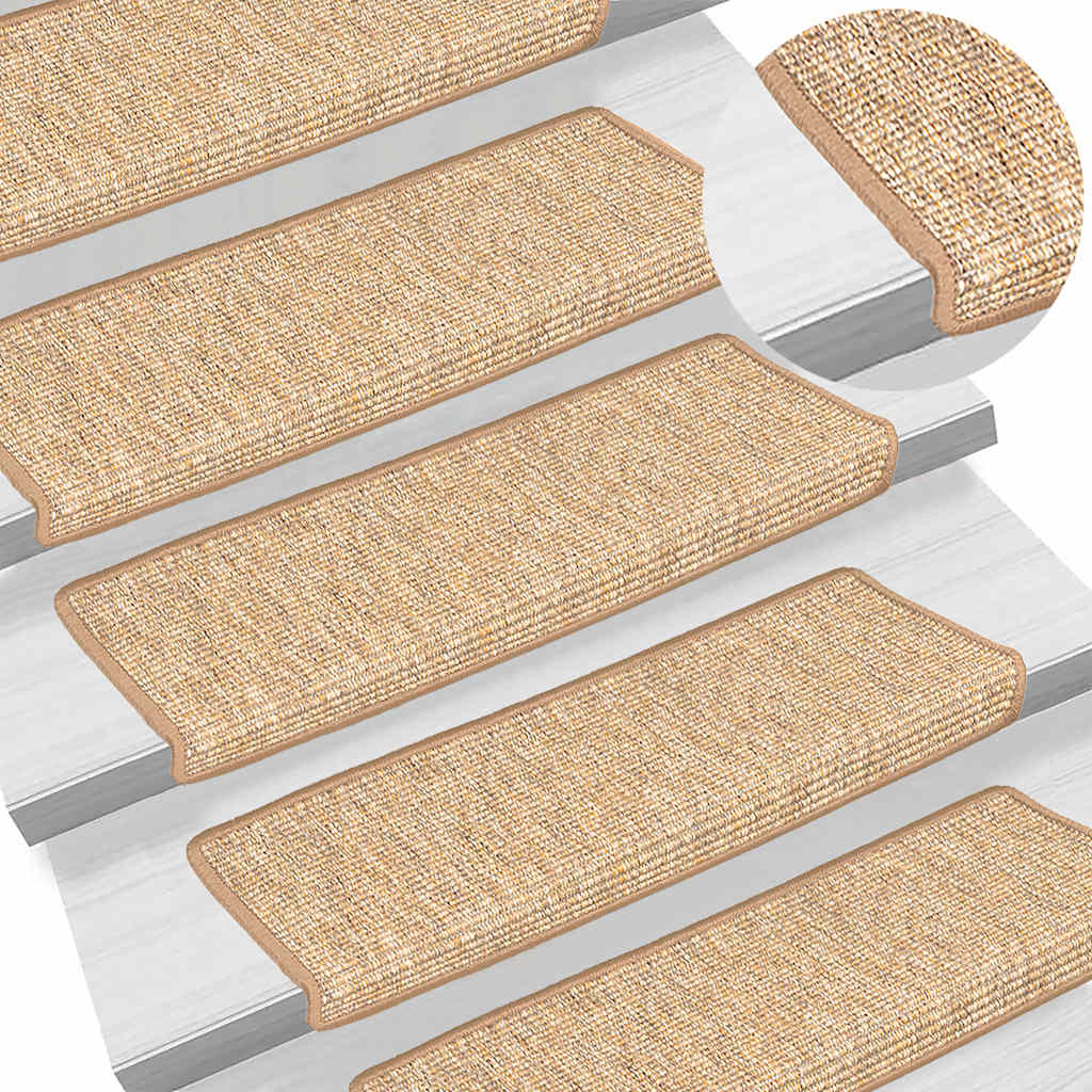 Trapmatten 15 st 65x21x4 cm lichtbruin met rechthoekige rand