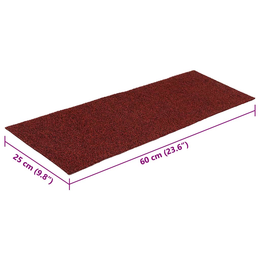 Trapmatten Zelfklevend 15 stuks 60x25 cm Bordeaux Rood Rechthoekig – afbeelding 8