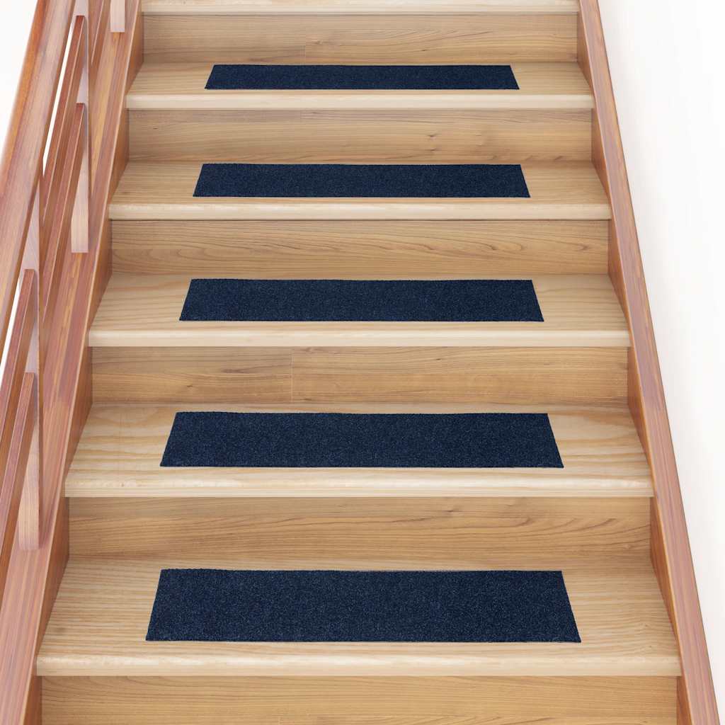 Trapmatten zelfklevend 15 stuks 76x20 cm rechthoekig marineblauw