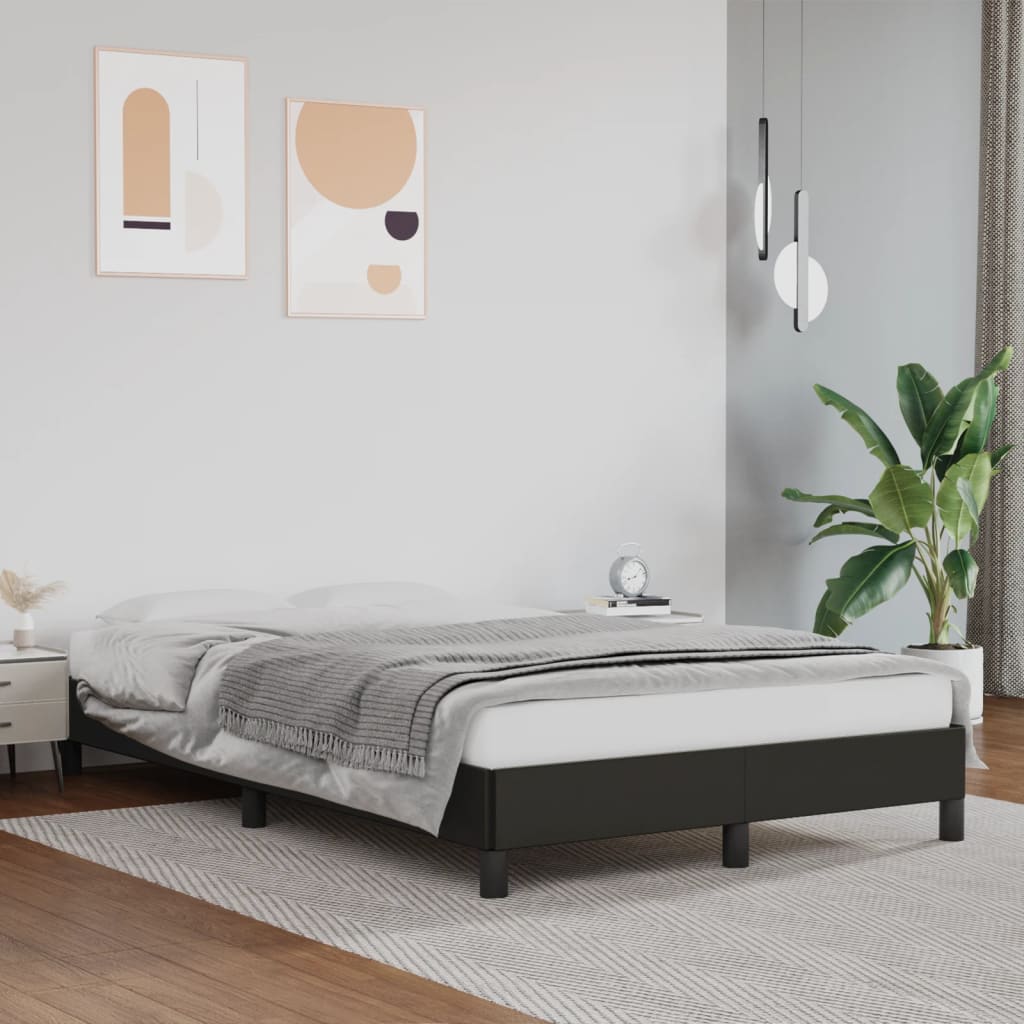 Bedframe zonder matras 120x190 cm kunstleer zwart – afbeelding 1