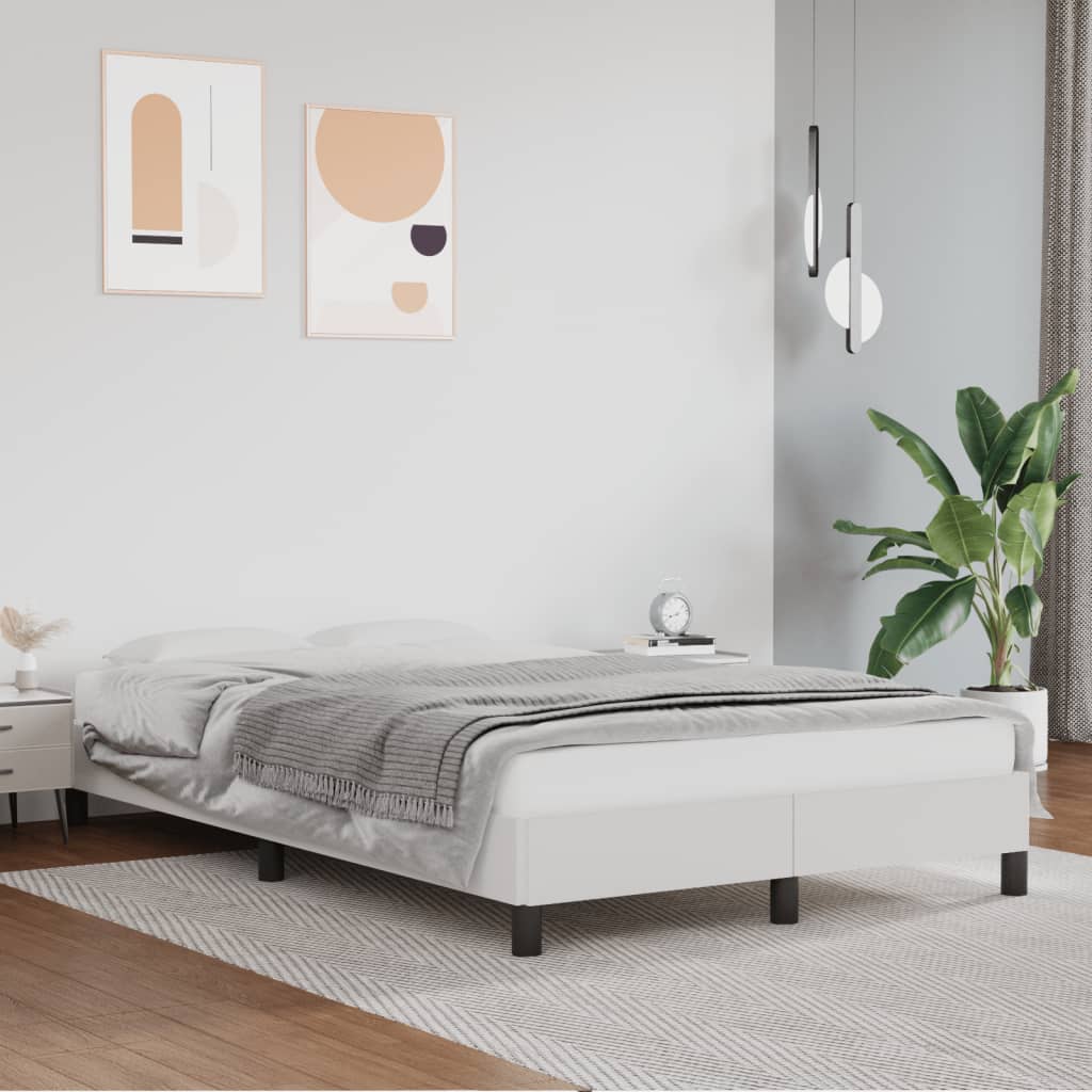 Bedframe zonder matras 120x190 cm kunstleer wit – afbeelding 1