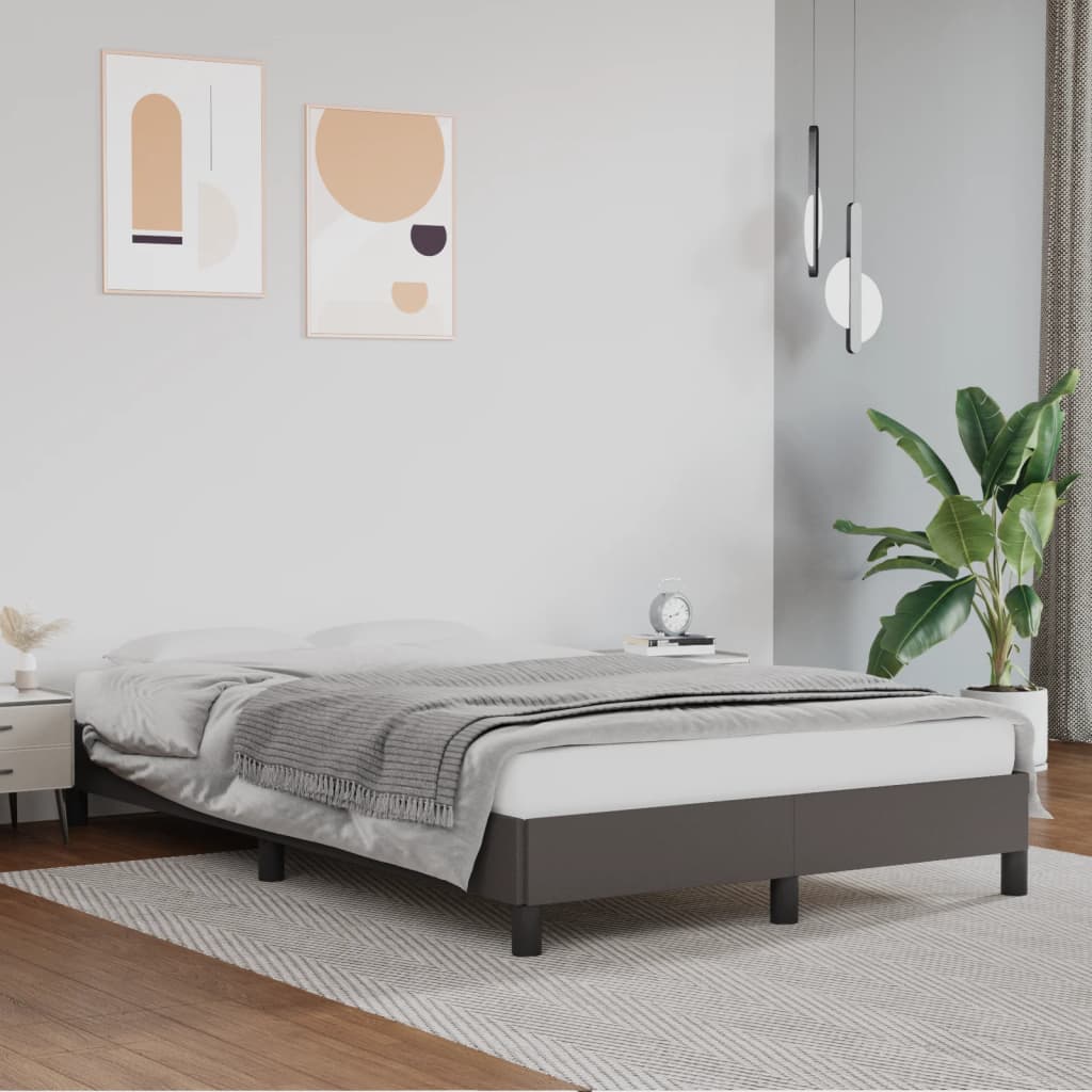 Bedframe zonder matras 120x190 cm kunstleer grijs – afbeelding 1