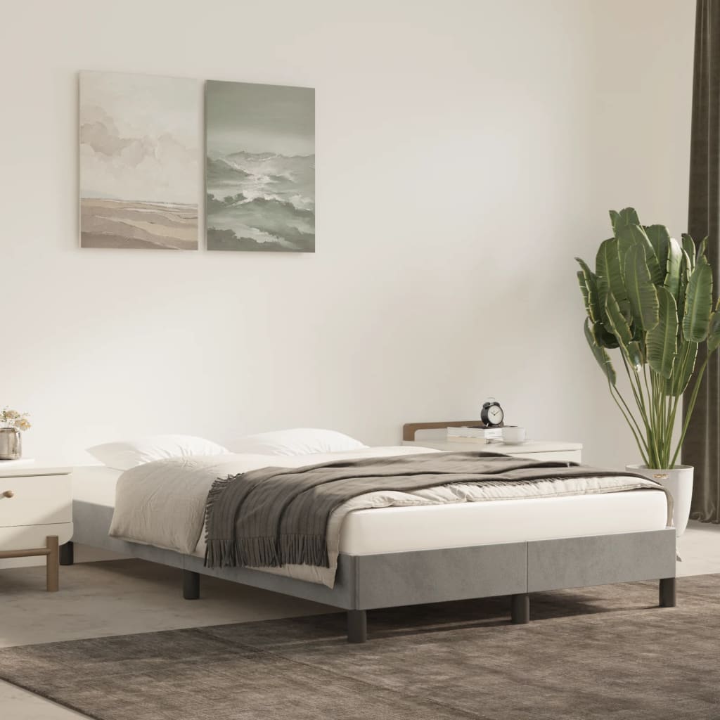 Bedframe zonder matras 120x190 cm fluweel lichtgrijs – afbeelding 1