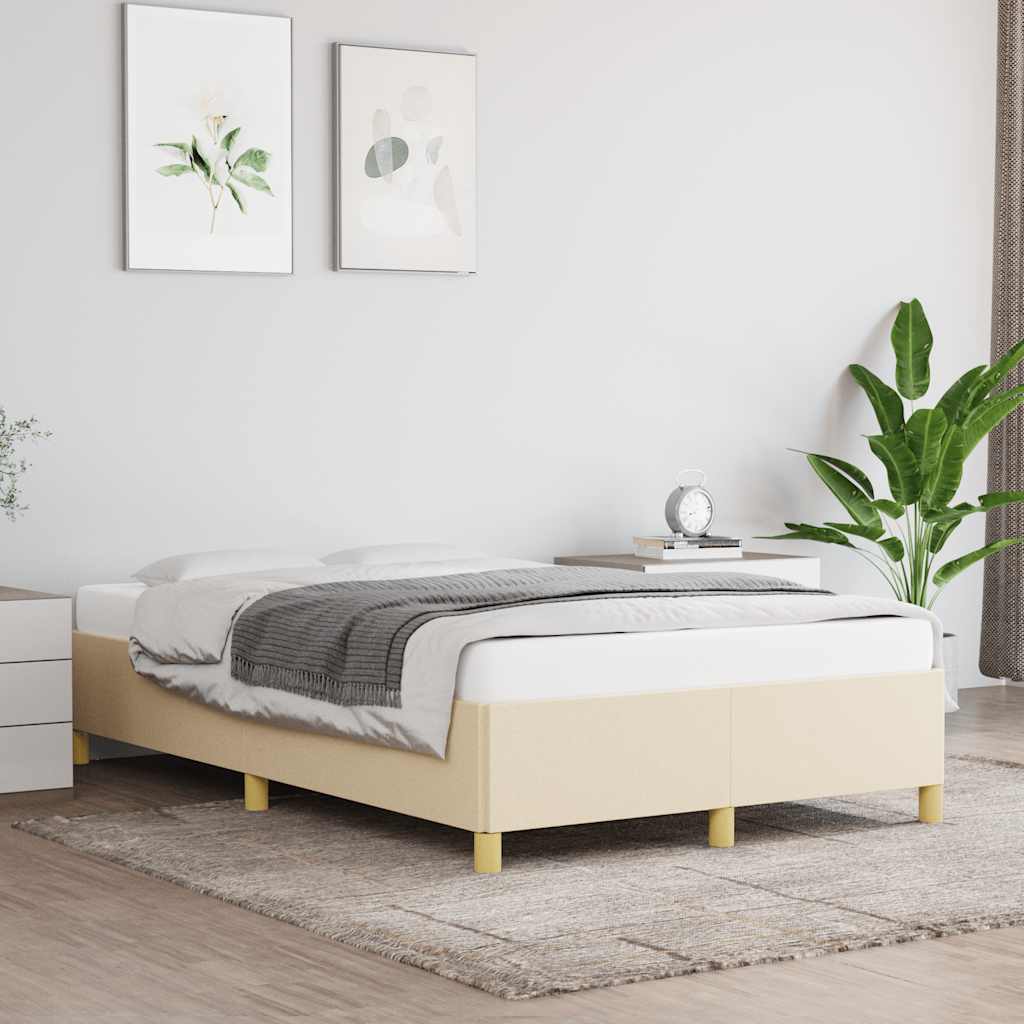 Bedframe zonder matras 120x190 cm stof crèmekleurig – afbeelding 1