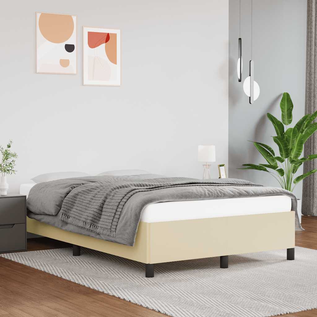 Bedframe zonder matras 120x190 cm kunstleer crème – afbeelding 1