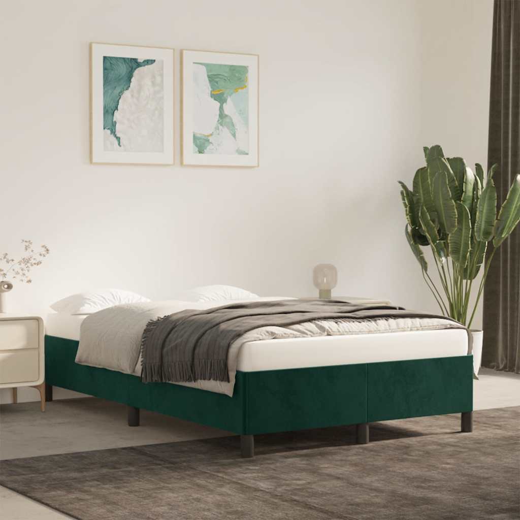 Bedframe zonder matras 120x190 cm fluweel donkergroen – afbeelding 1