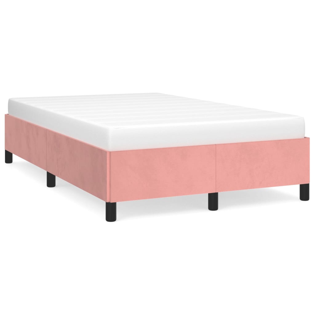 Bedframe zonder matras 120x190 cm fluweel roze – afbeelding 2