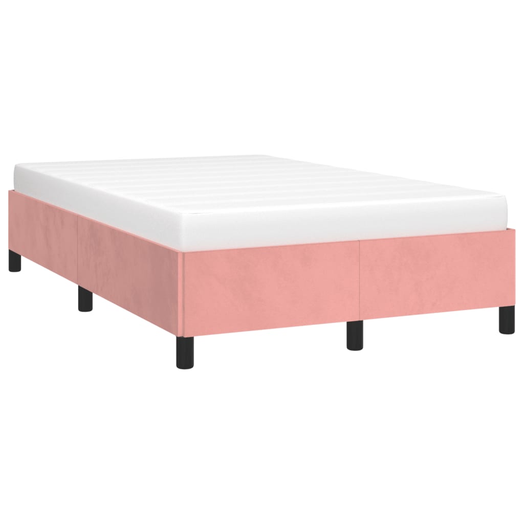 Bedframe zonder matras 120x190 cm fluweel roze – afbeelding 4