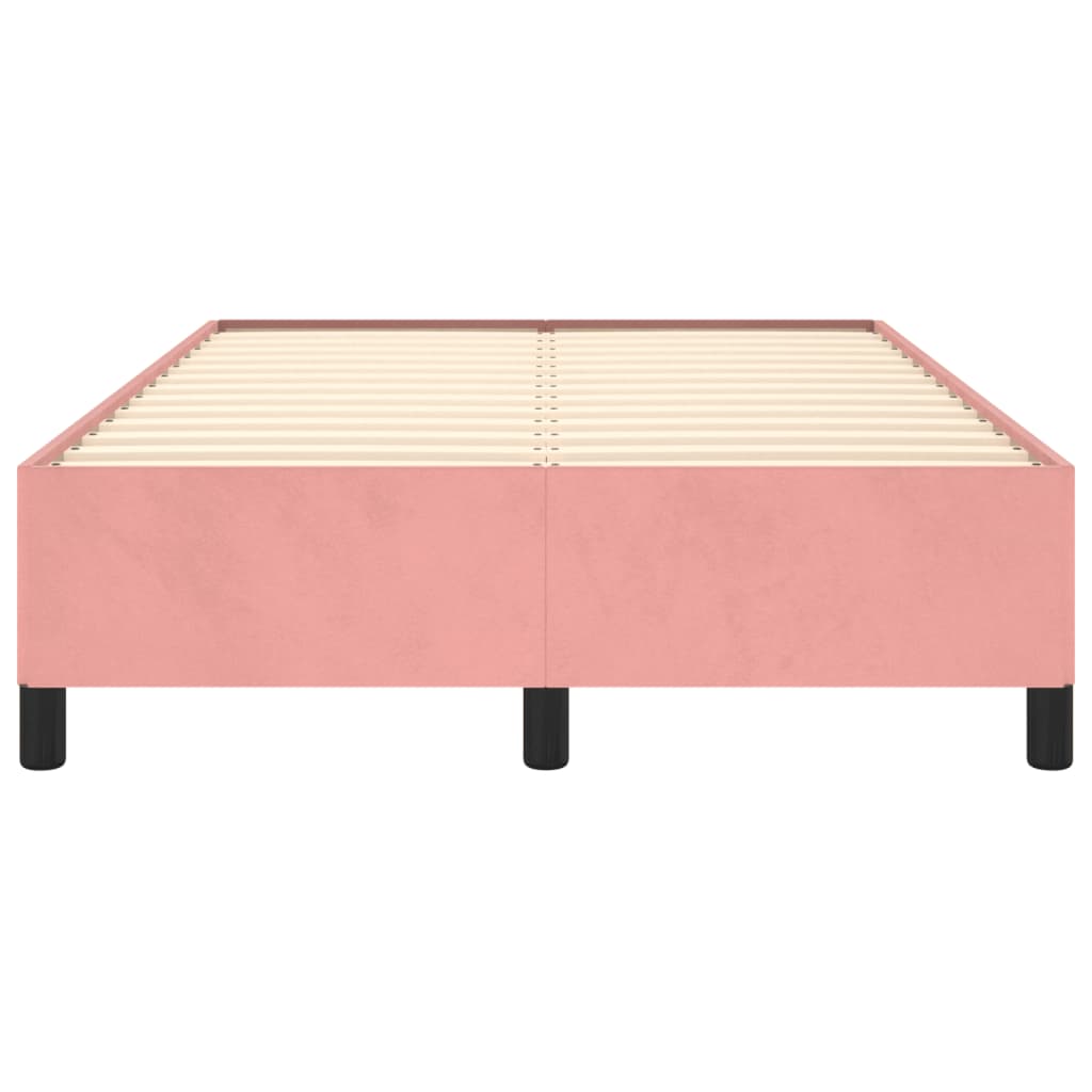 Bedframe zonder matras 120x190 cm fluweel roze – afbeelding 5