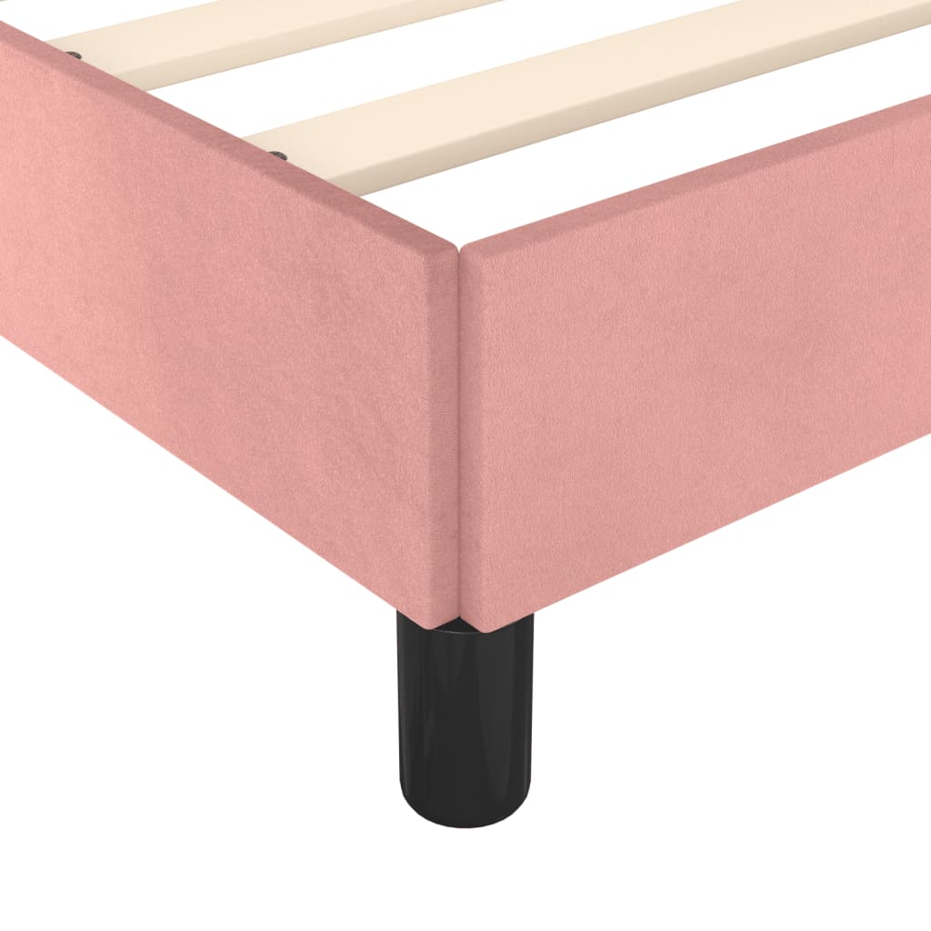 Bedframe zonder matras 120x190 cm fluweel roze – afbeelding 7