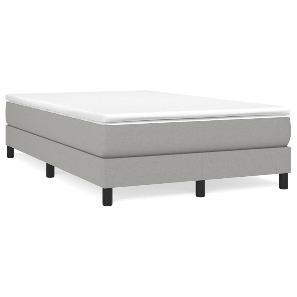 Boxspring met matras stof lichtgrijs 120x190 cm – afbeelding 1