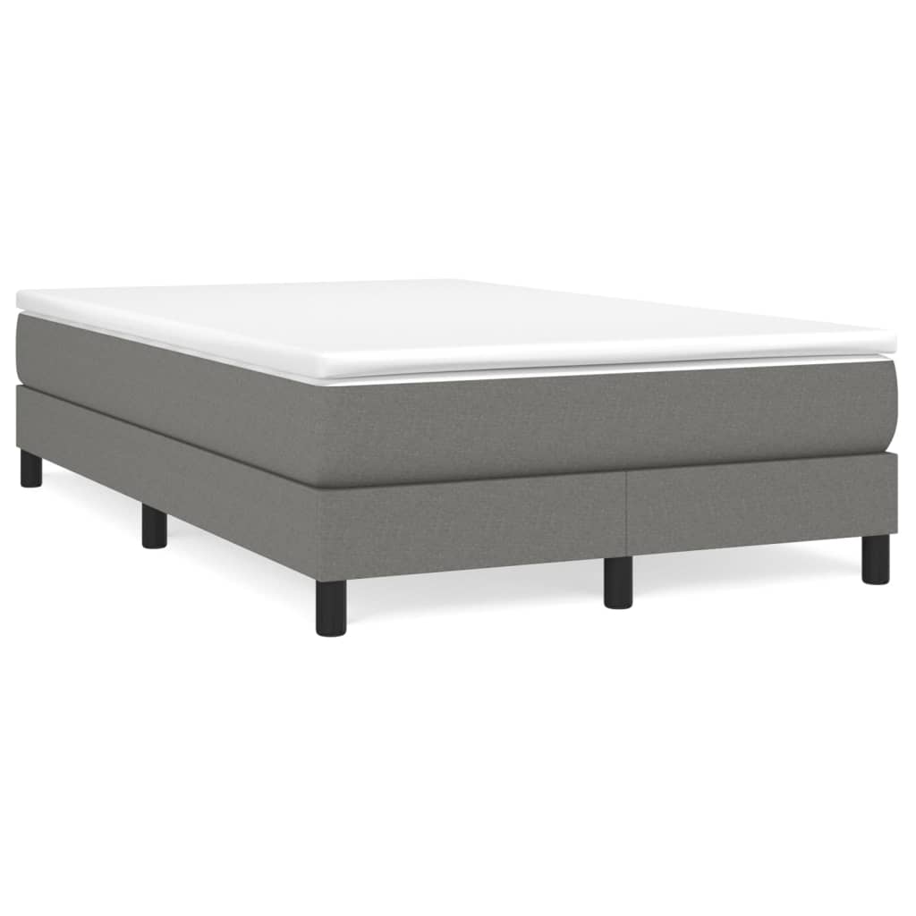 Boxspring met matras stof donkergrijs 120x190 cm – afbeelding 1