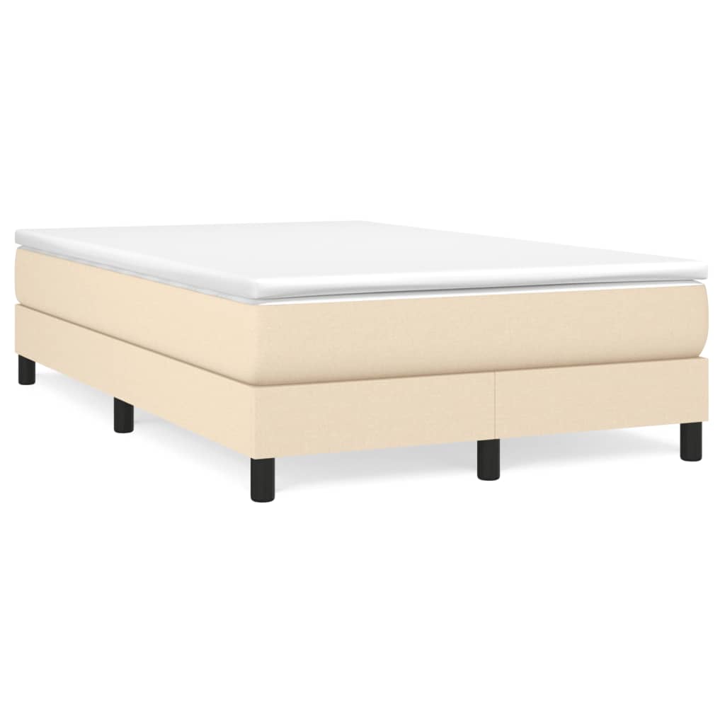 Boxspring met matras stof crèmekleurig 120x190 cm – afbeelding 1