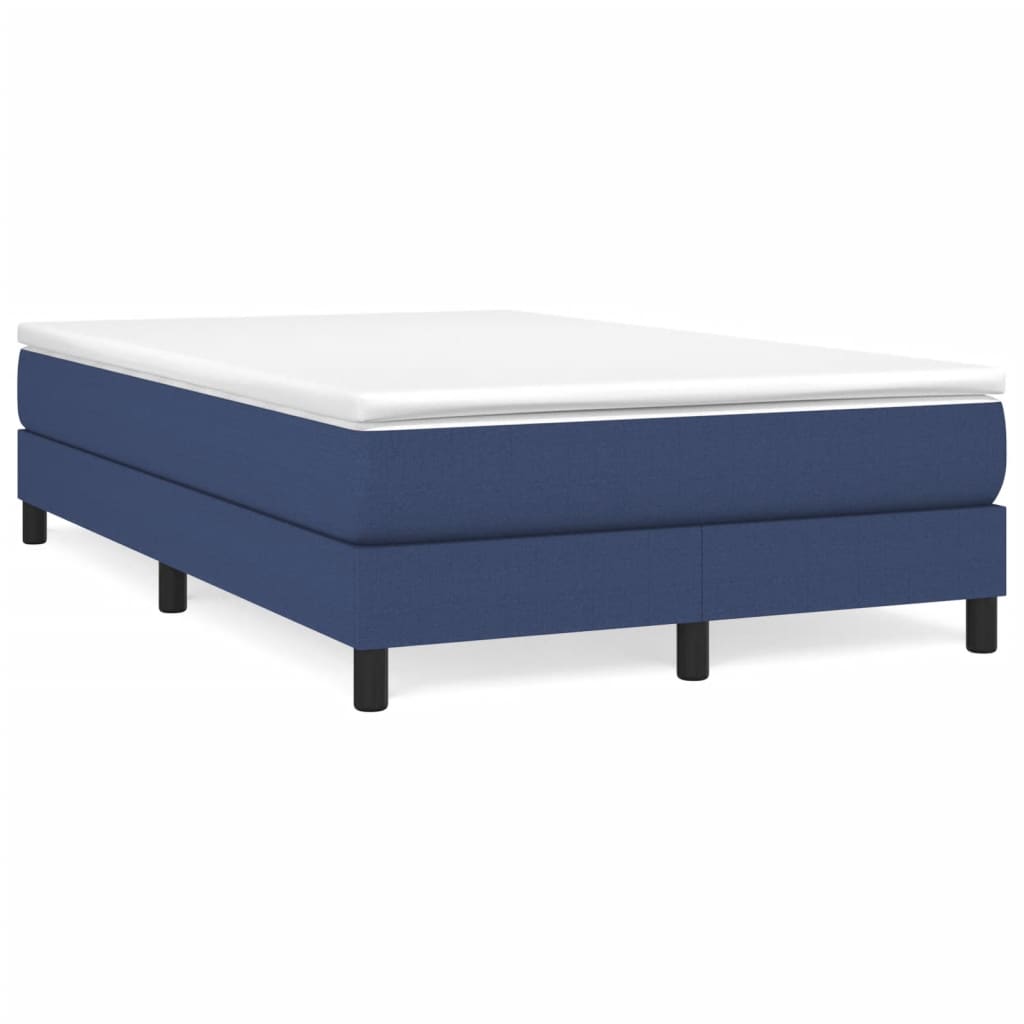 Boxspring met matras stof blauw 120x190 cm – afbeelding 1
