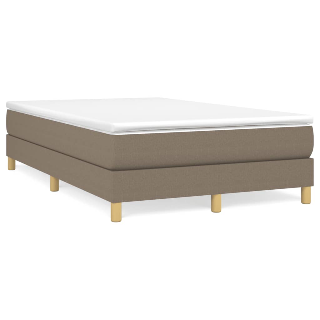 Boxspring met matras stof taupe 120x190 cm – afbeelding 1